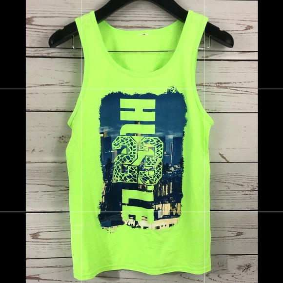 ❌🚫SOLD🚫❌NWOT Men’s Hustle 23 Slime Lime tank top - Picture 1 of 3